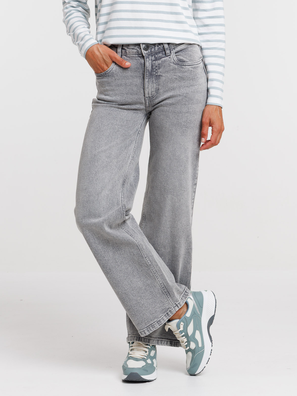 Jean wide leg snow grey femme Jean wide leg snow grey femme