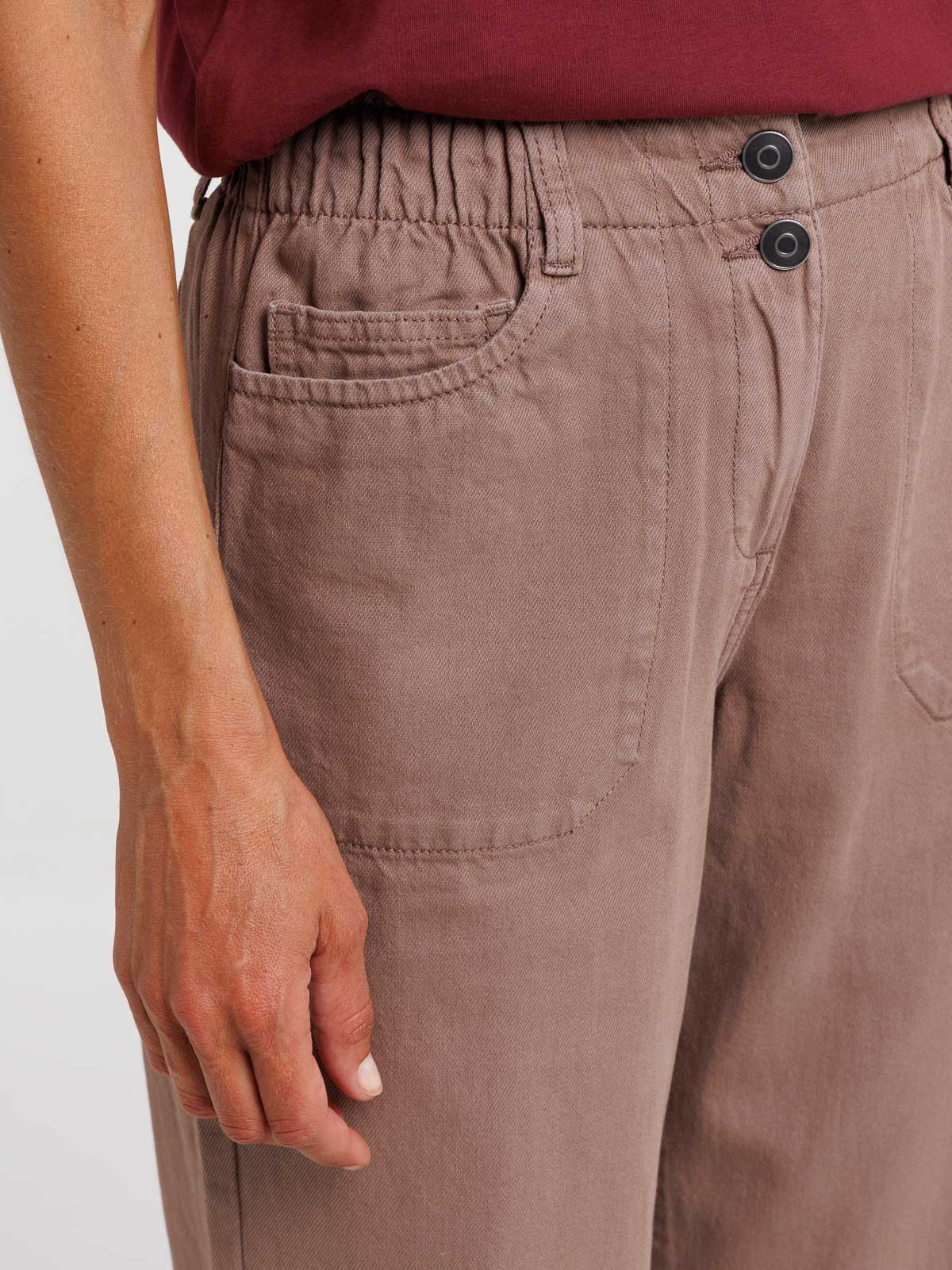 Pantalon ceinture élastiquée femme