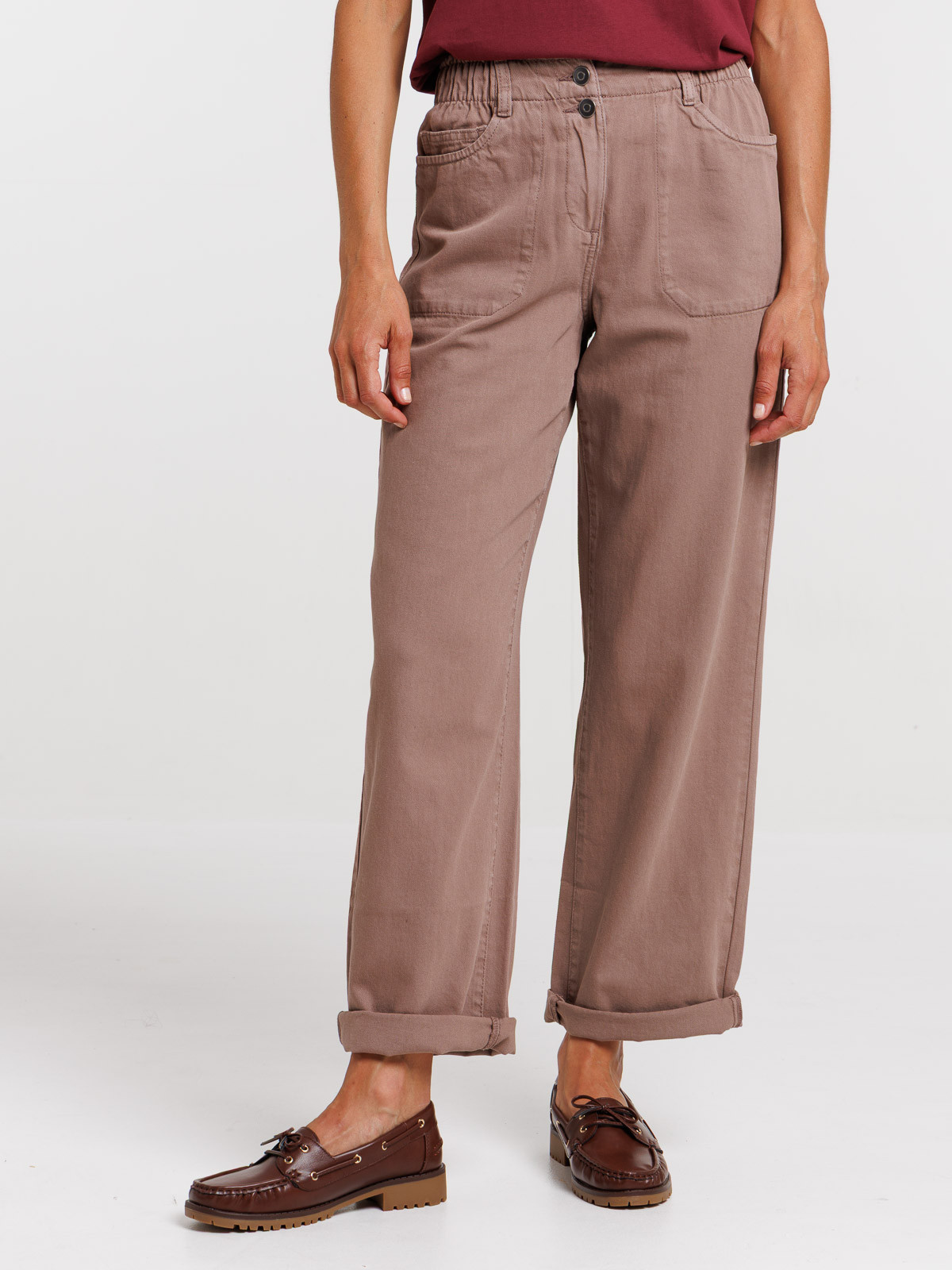 Pantalon ceinture élastiquée femme