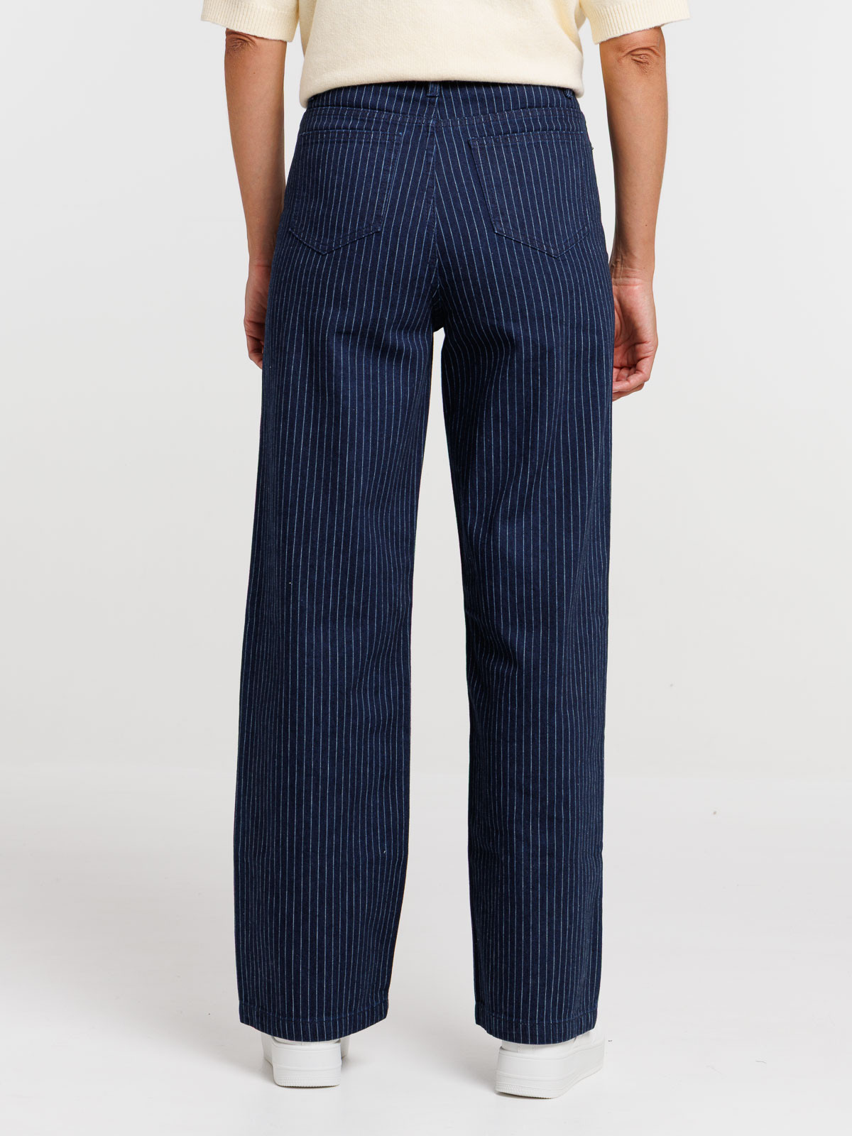 Pantalon large rayé brut femme