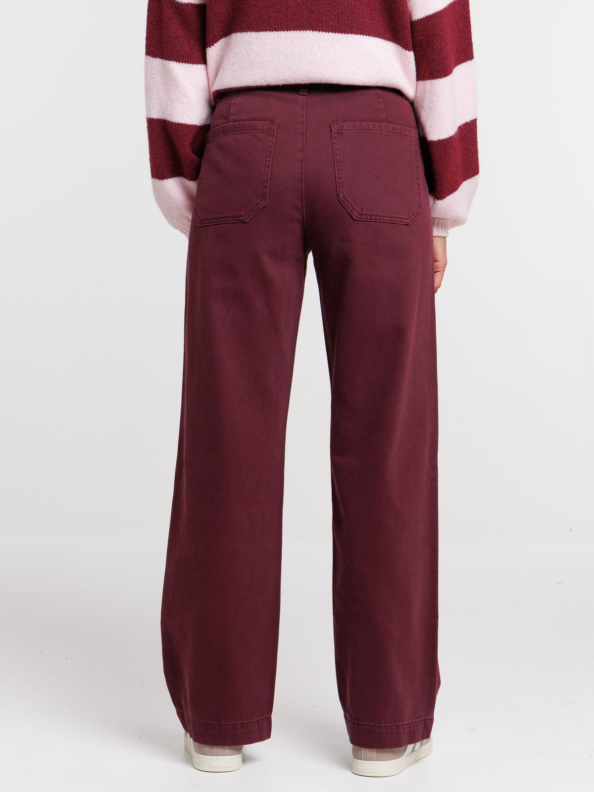 Pantalon wide leg dark figue femme