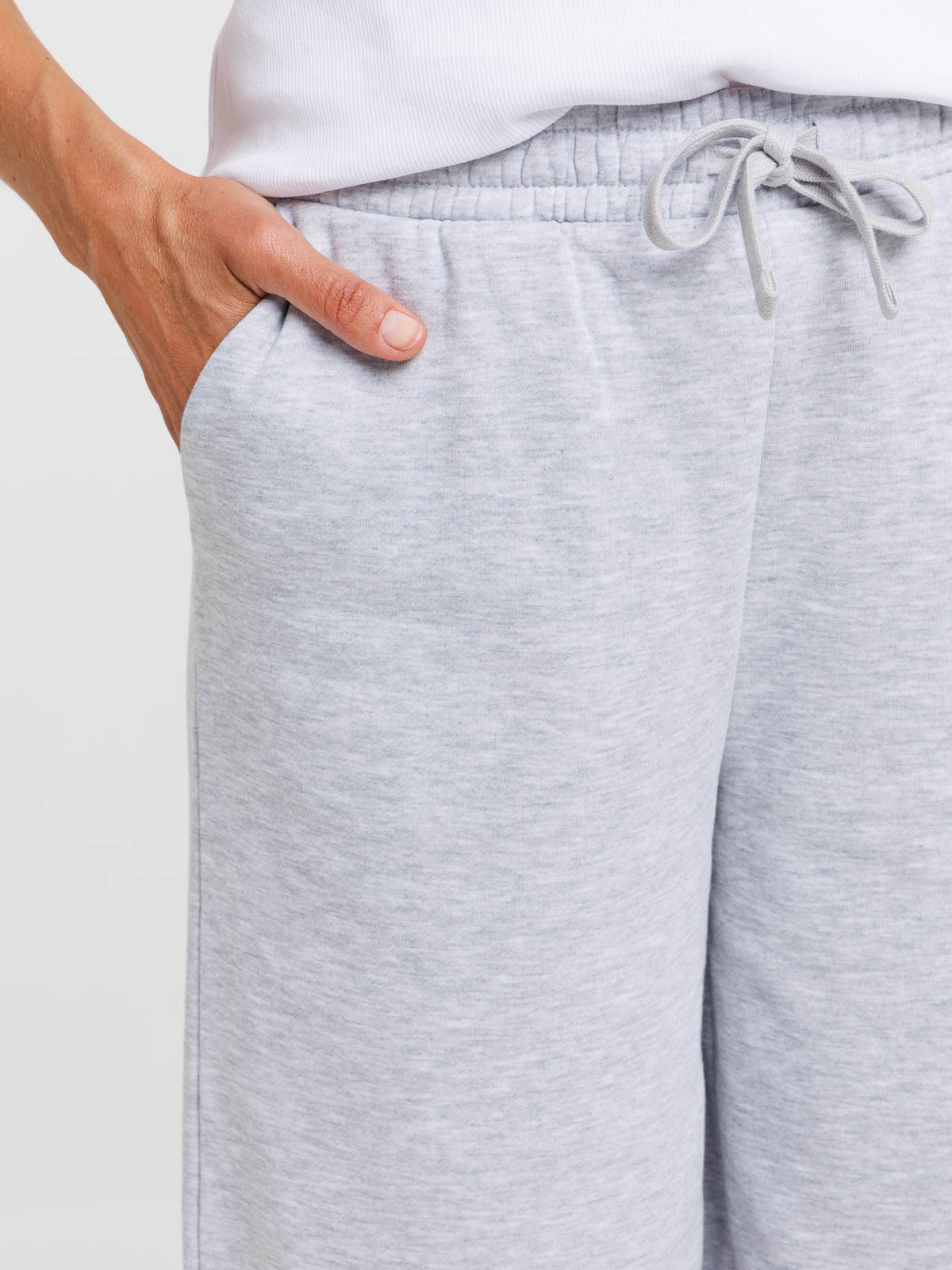 Jogging large gris clair chiné femme