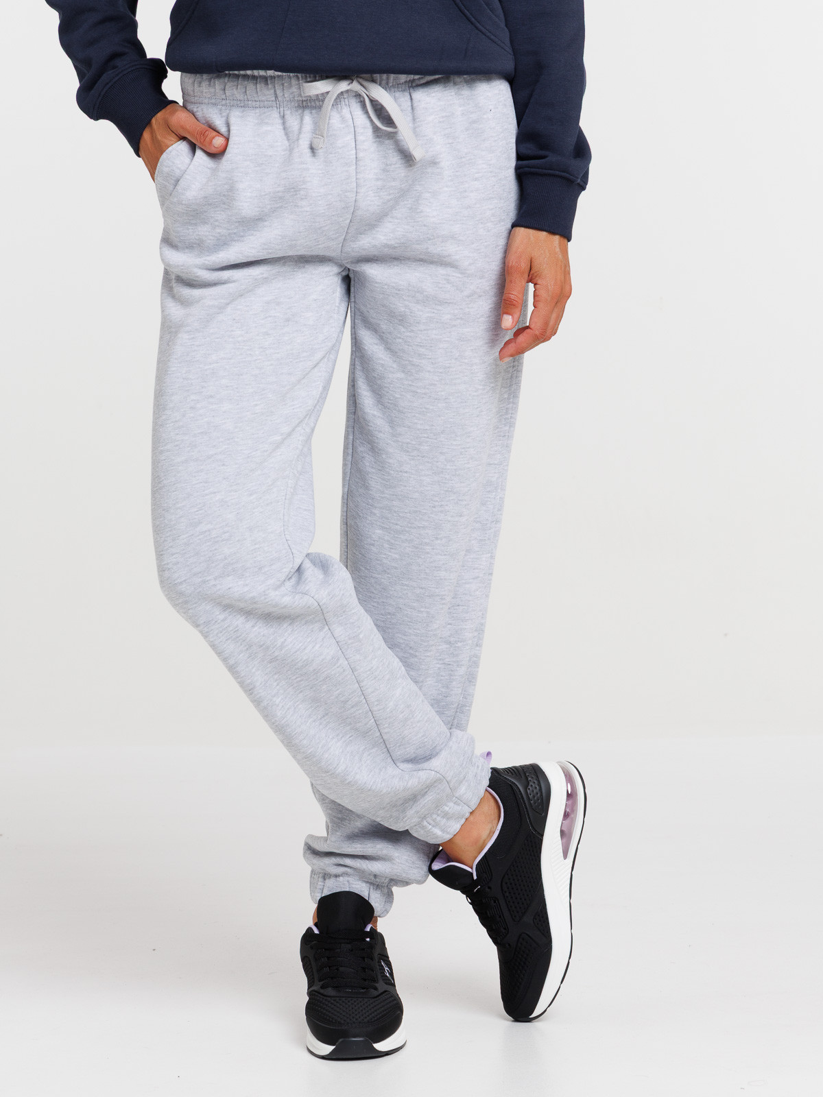 Pantalon de jogging gris chiné femme Pantalon de jogging gris chiné femme