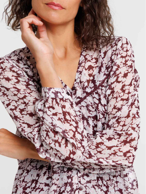 Blouse en voile imprimé...