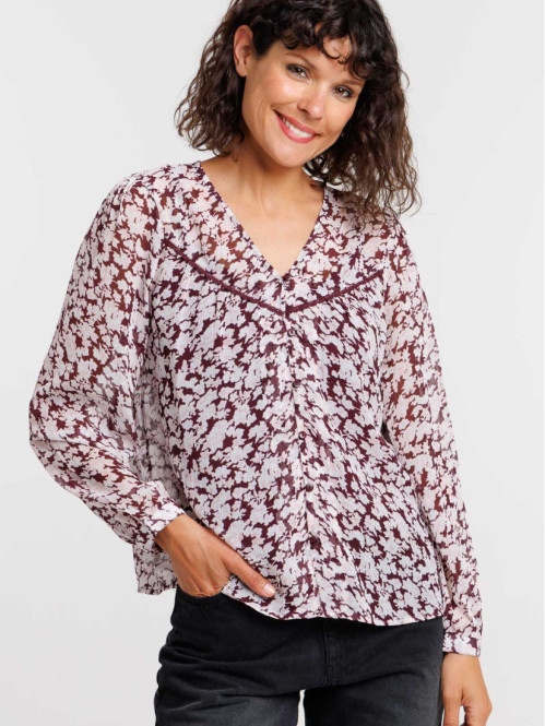 Blouse en voile imprimé...