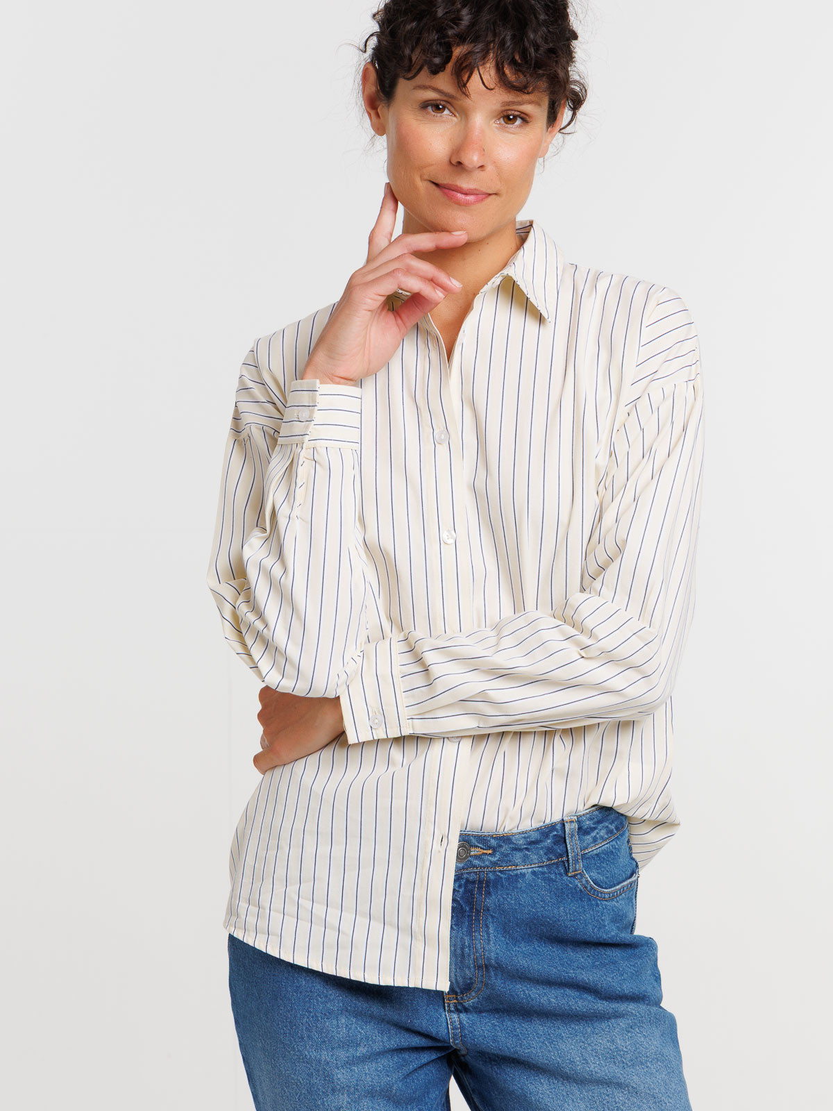 Chemise manches longues rayée femme Chemise manches longues rayée femme