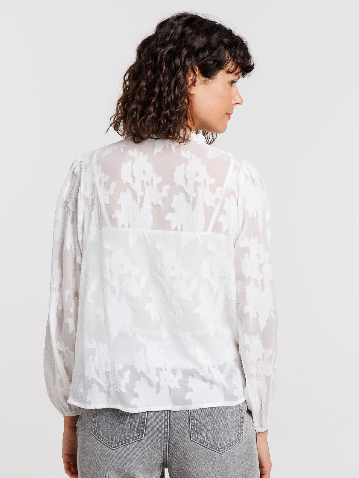 Chemise col tunisien jacquard femme Chemise col tunisien jacquard femme