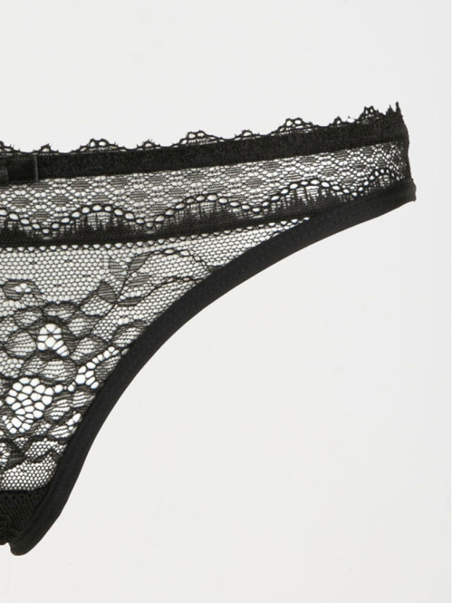 Culotte bi-matière noire femme (36-46) Culotte bi-matière noire femme (36-46)