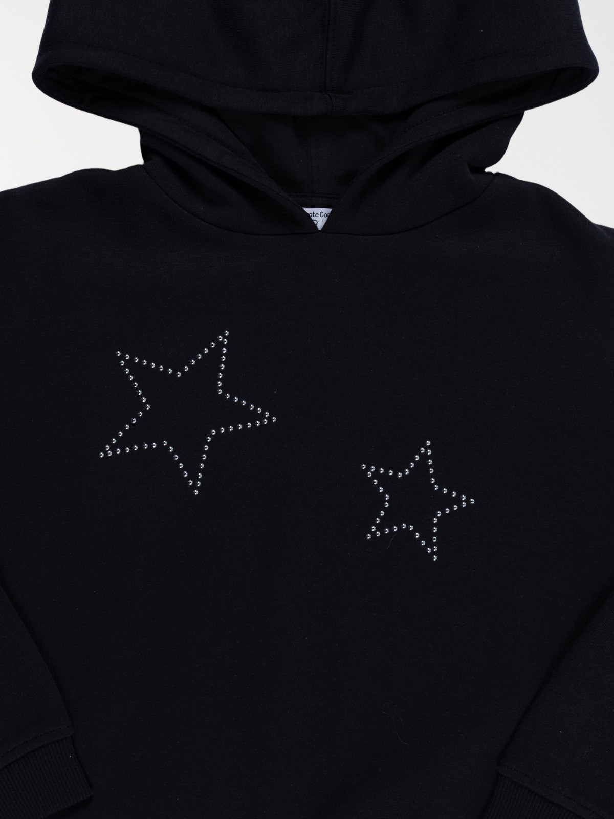 Sweat capuche noir étoiles fille (6-12A)