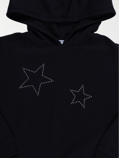 Sweat capuche noir étoiles...