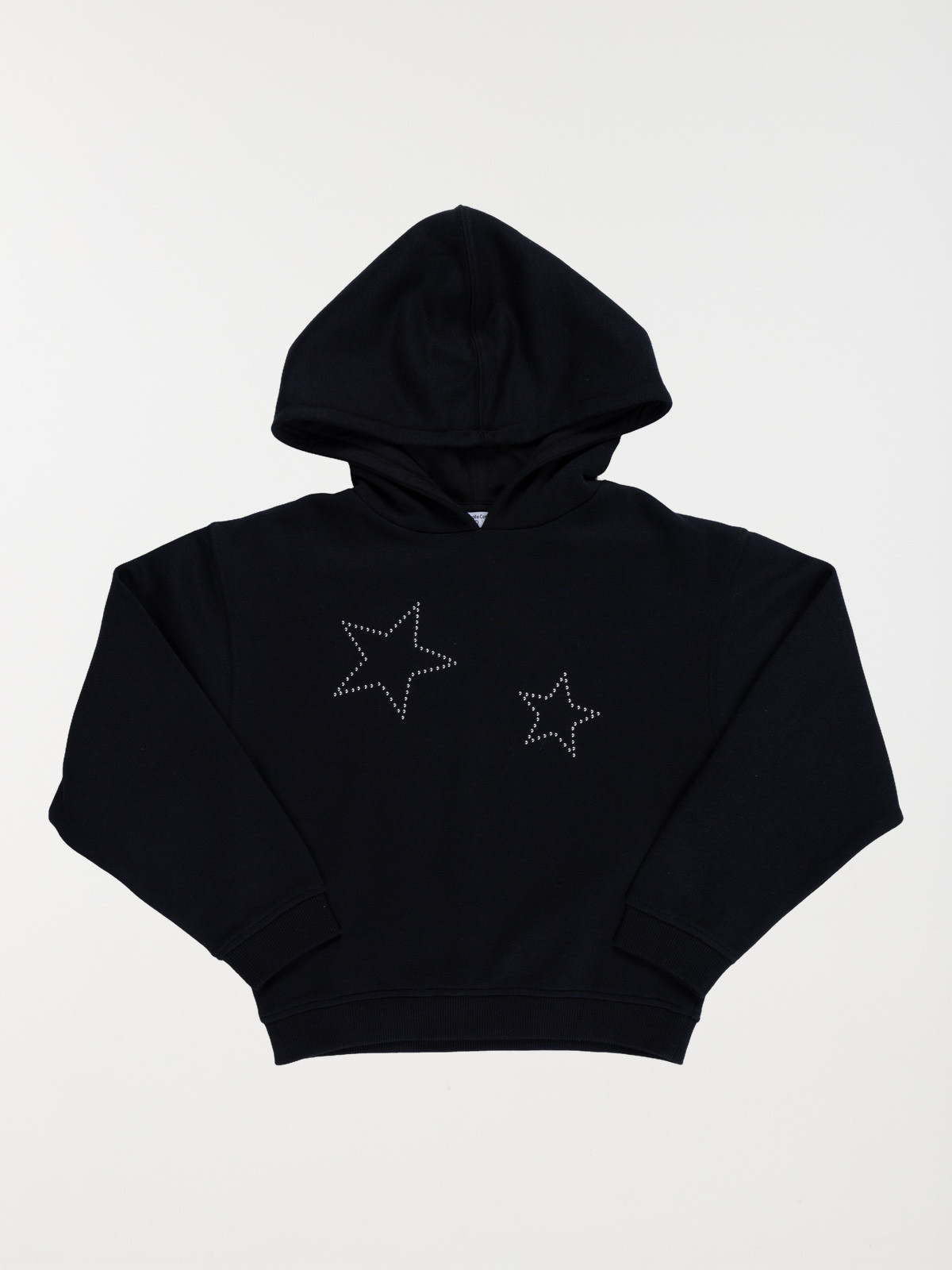 Sweat capuche noir étoiles fille (6-12A)