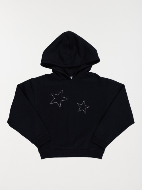 Sweat capuche noir étoiles...