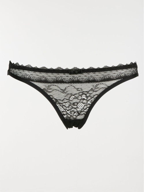 Culotte bi-matière noire femme (36-46)