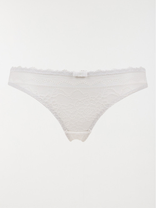 Tanga dentelle ivoire femme (34-46)