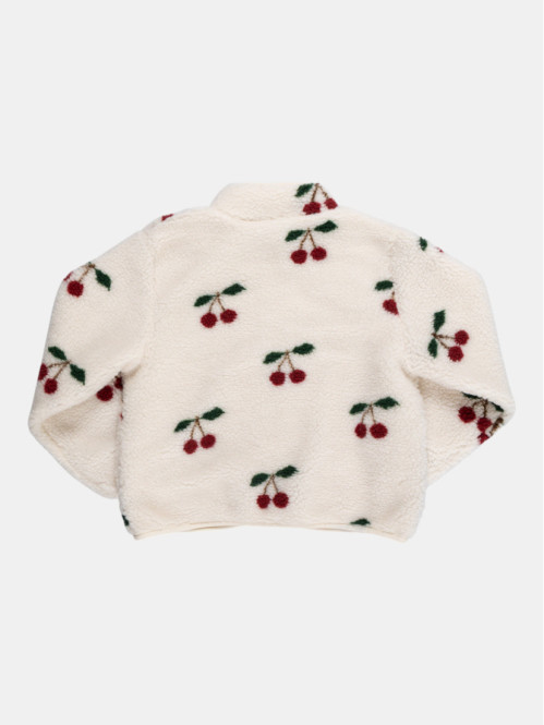 Blouson sherpa motif cerise...