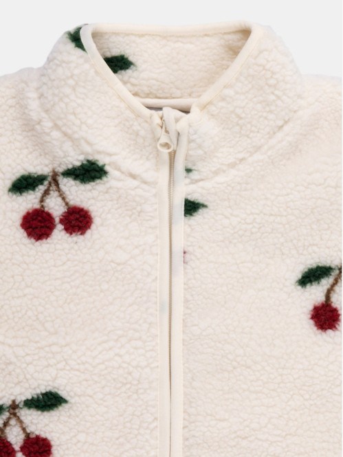 Blouson sherpa motif cerise...