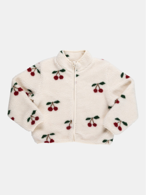 Blouson sherpa motif cerise...
