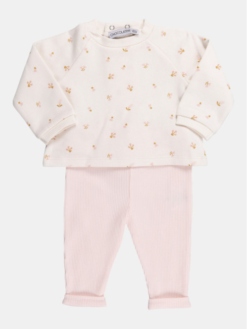 Ensemble sweat pantalon fille (0-12M) Ensemble sweat pantalon fille (0-12M)