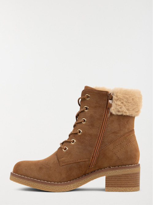 Bottines fourrées camel femme (36-41) Bottines fourrées camel femme (36-41)