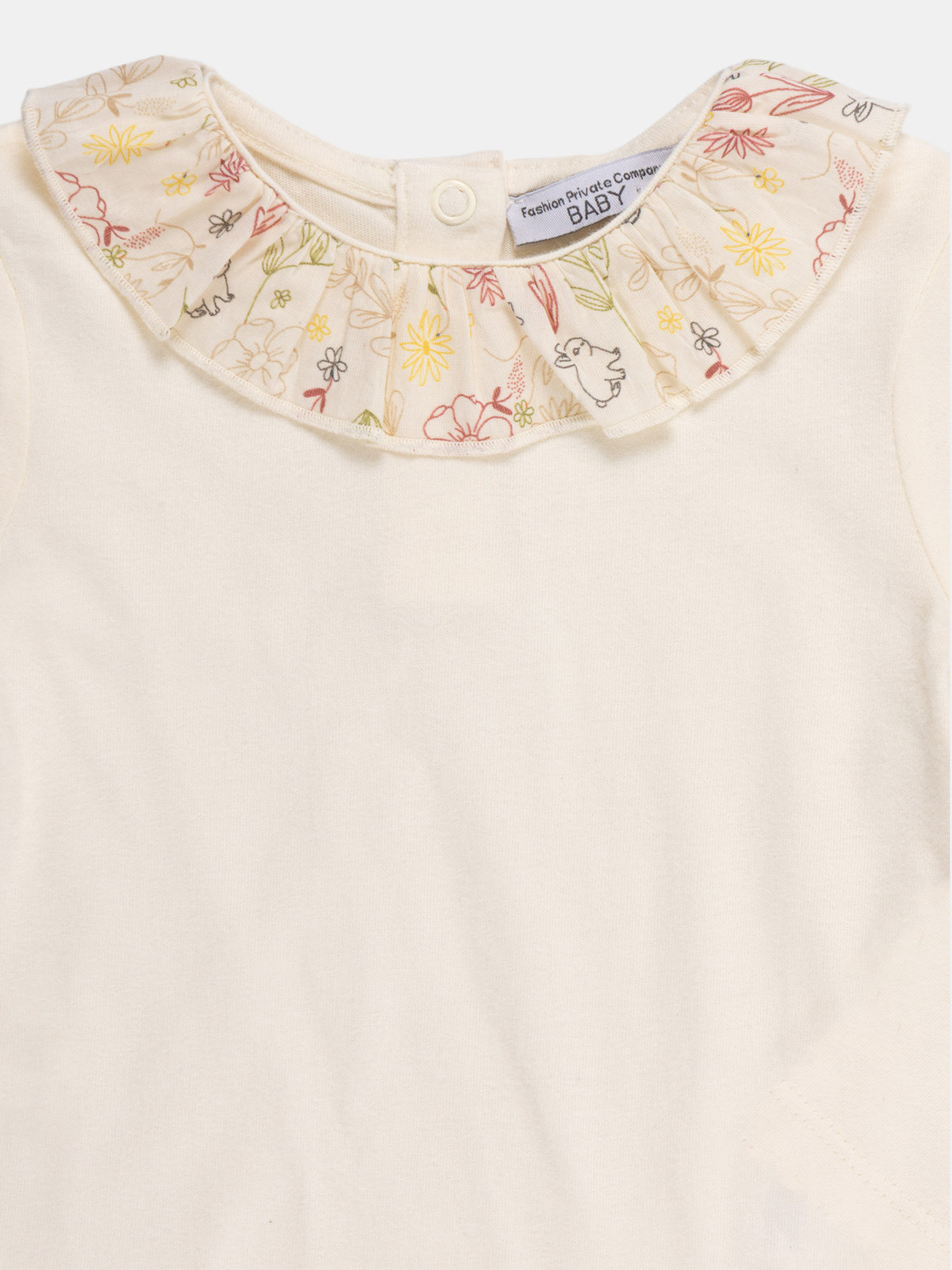 T-shirt col volant imprimé fille (3-36M) T-shirt col volant imprimé fille (3-36M)