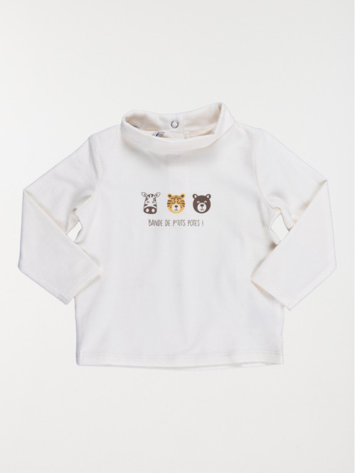 T-shirt message écru garçon (3-36M)