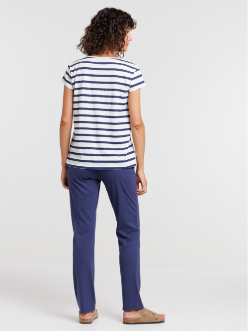 Pyjama rayé et cerise femme