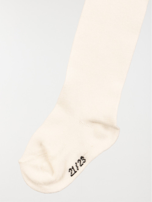 Collant chaud écru fille