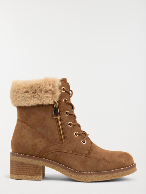 Bottines fourrées camel femme (36-41)