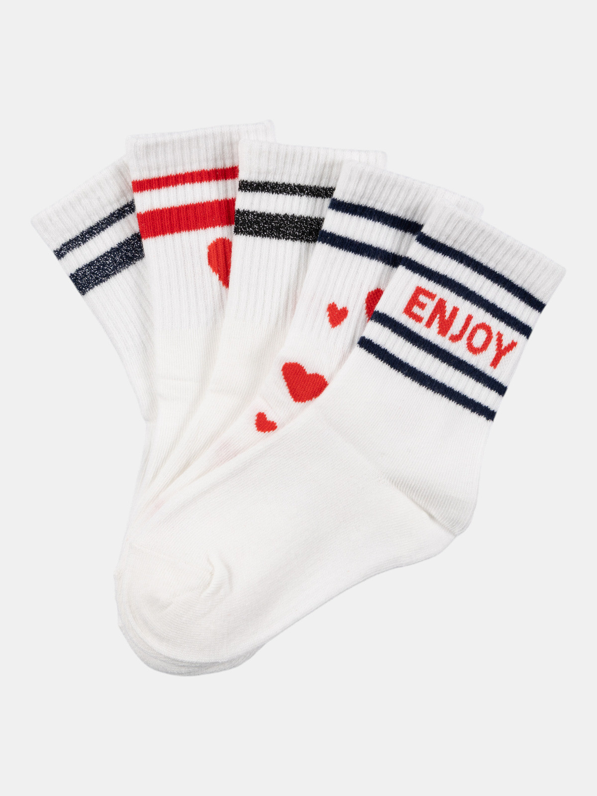 Lot 5 paires chaussettes coeur fille Lot 5 paires chaussettes coeur fille