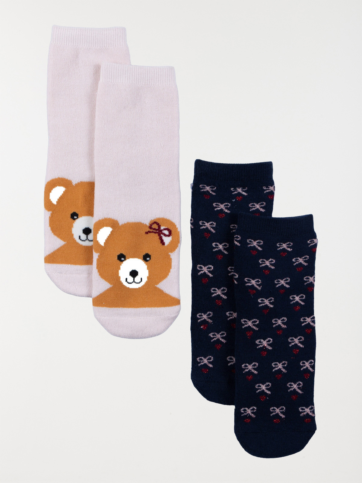 Lot 2 paires chaussettes ourson fille