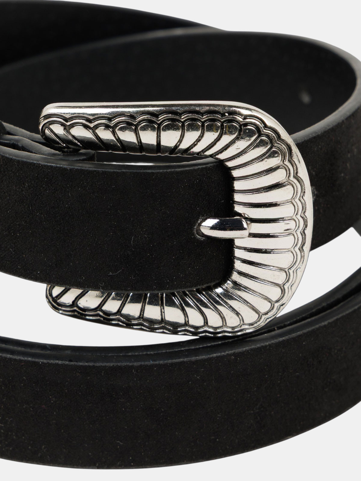 Ceinture noire boucle argentée femme Ceinture noire boucle argentée femme