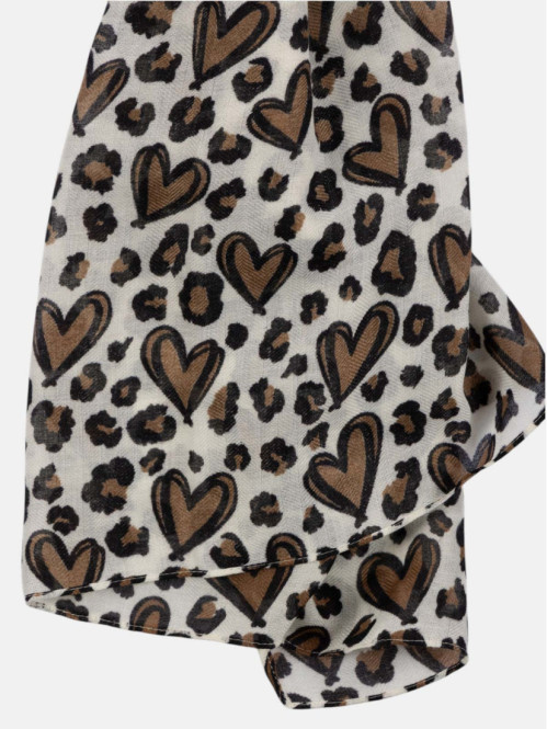 Foulard motifs coeurs et...
