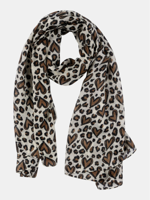 Foulard motifs coeurs et...