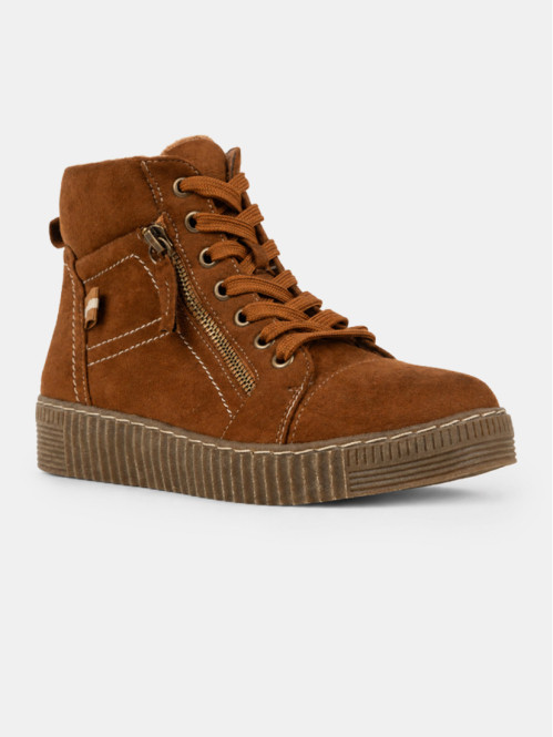 Baskets montantes marron...
