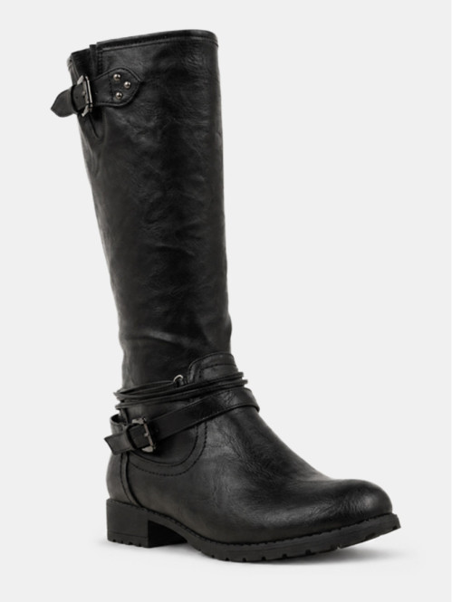 Bottes plates noires femme...