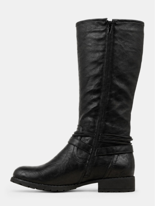 Bottes plates noires femme...