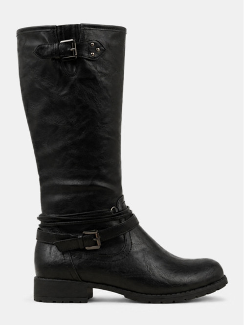Bottes plates noires femme...