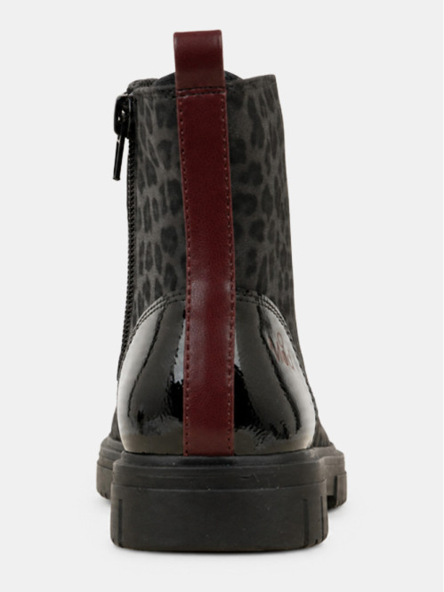 Bottine noire léopard Mod8...