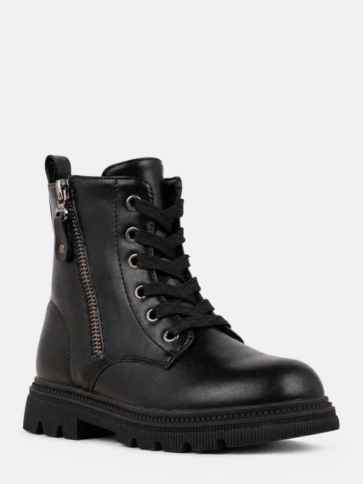Bottine lacet et zip fille noir (31-36)