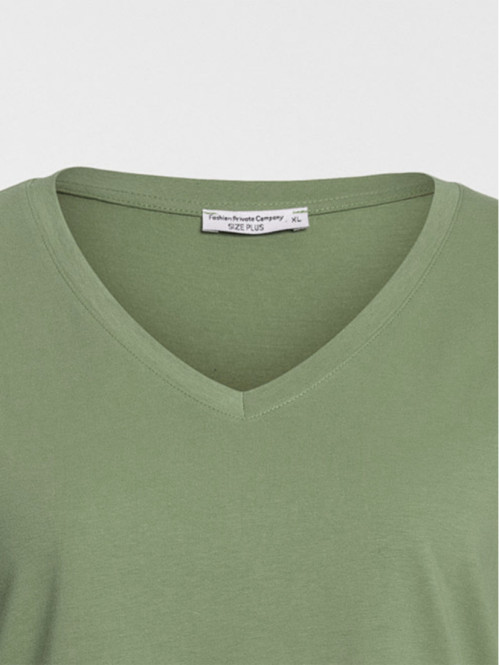 T-shirt col V glaise grande...