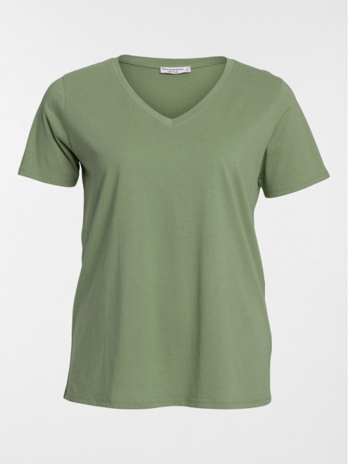 T-shirt col V glaise grande...