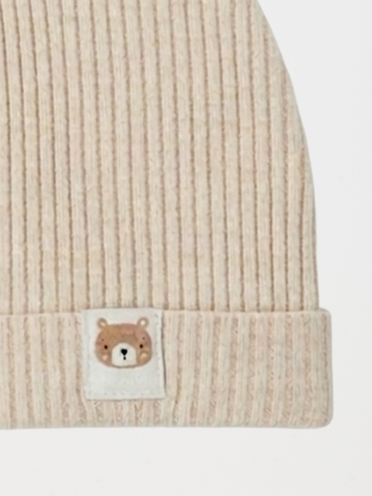 Bonnet naissance ours beige chiné bébé Bonnet naissance ours beige chiné bébé