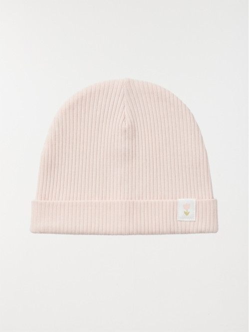 Bonnet naisance fleur rose bébé Bonnet naisance fleur rose bébé