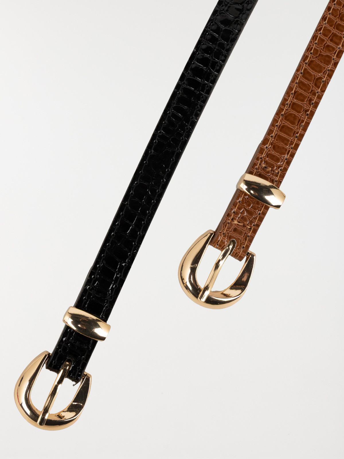 Lot de 2 fines ceintures femme