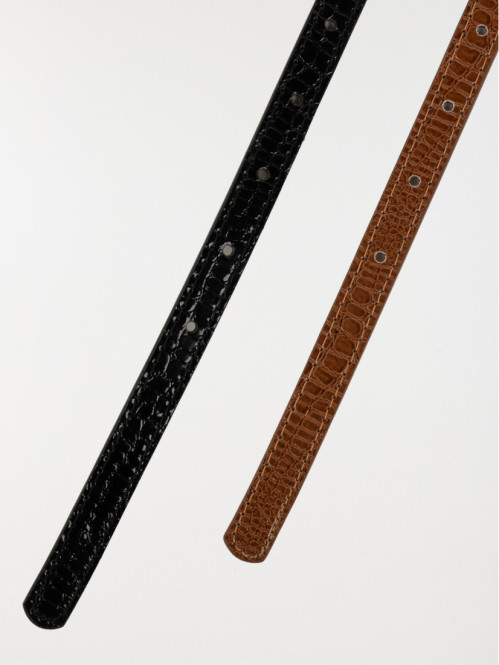 Lot de 2 fines ceintures femme