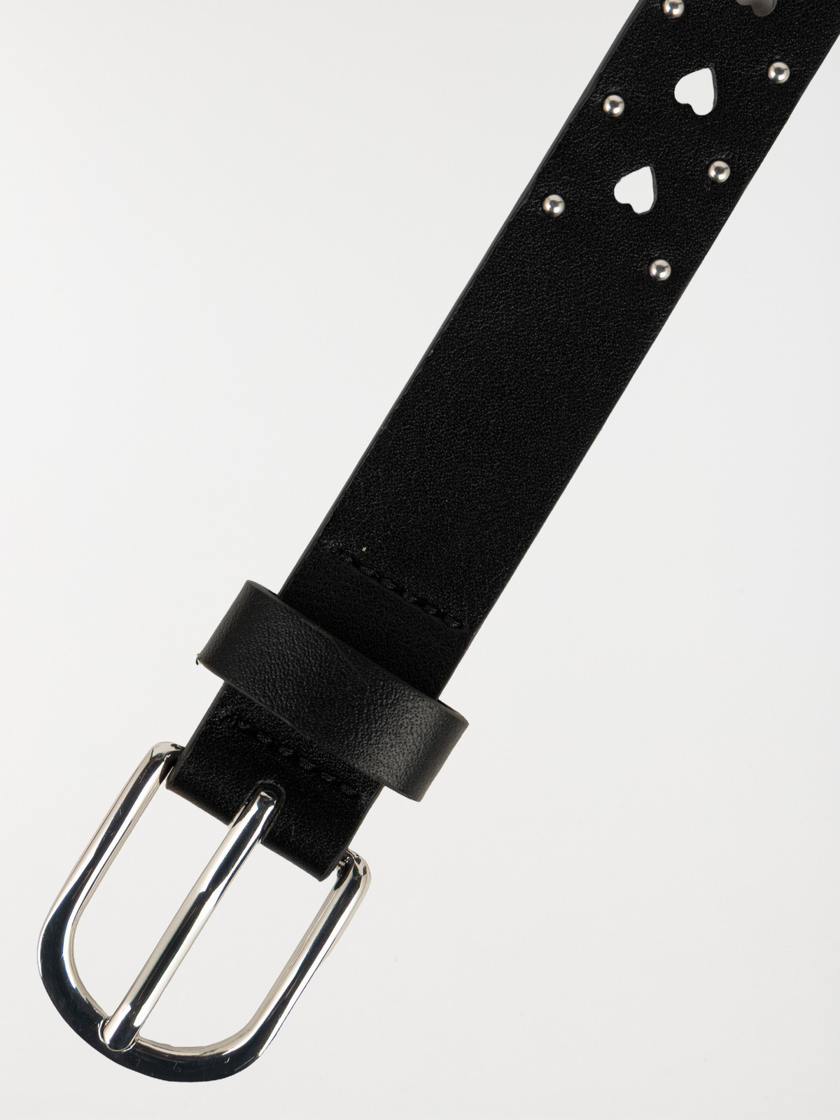 Ceinture noire à clous et cœurs femme Ceinture noire à clous et cœurs femme