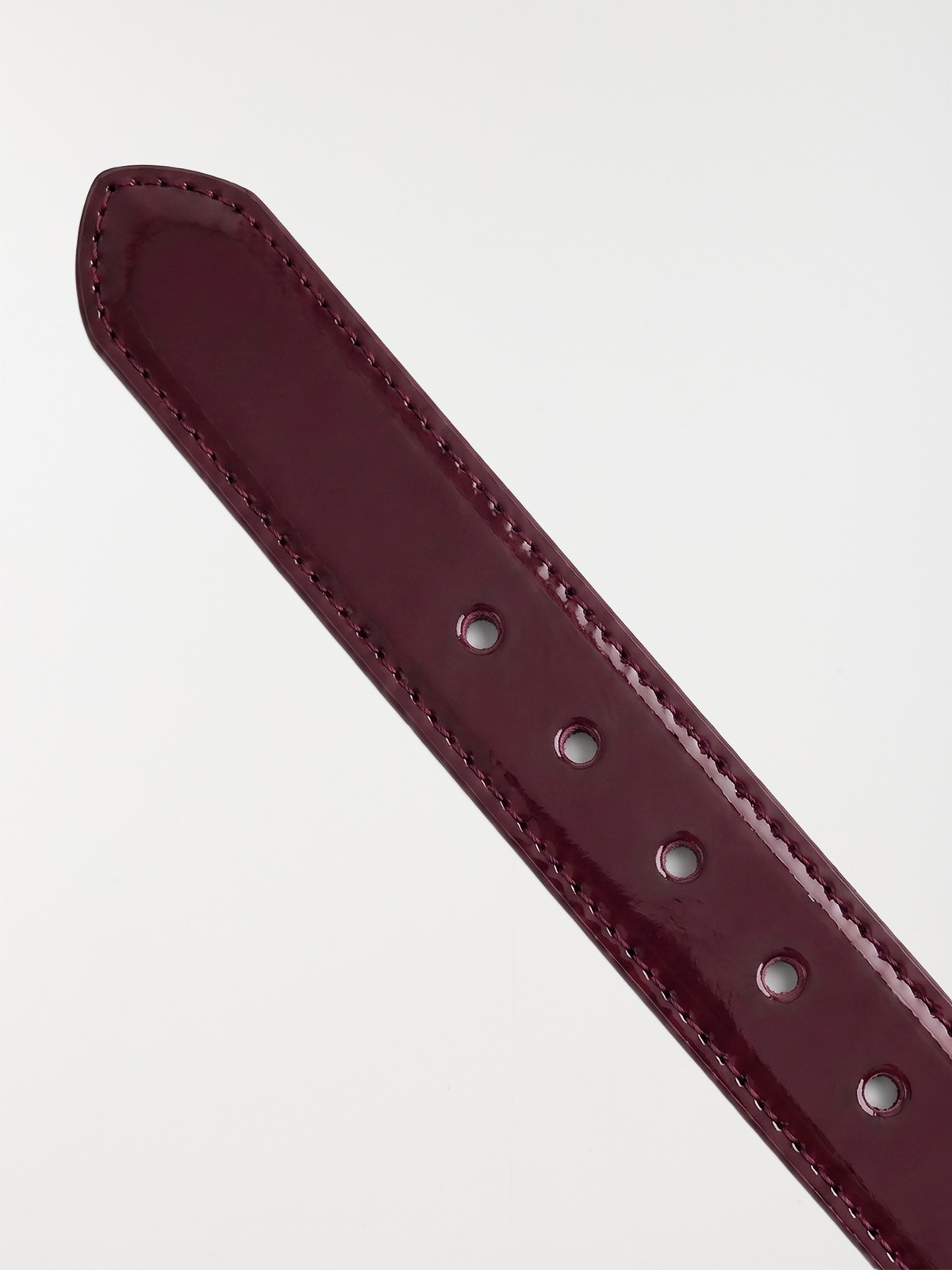 Ceinture vernis bordeaux foncé femme