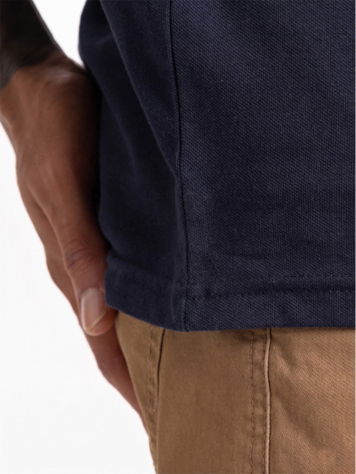 Polo marine 100% coton homme