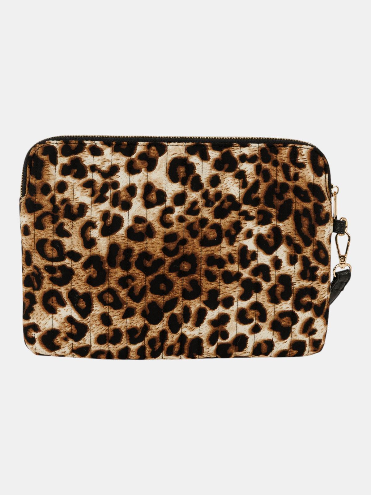 Pochette léopard zippée femme