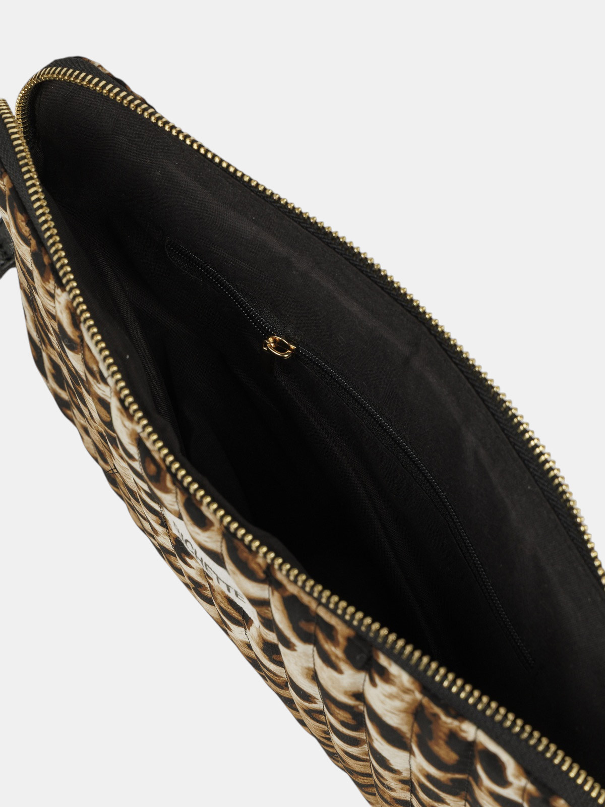 Pochette léopard zippée femme